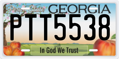 GA license plate PTT5538