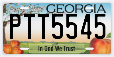 GA license plate PTT5545