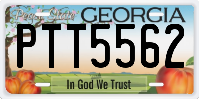 GA license plate PTT5562