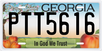 GA license plate PTT5616