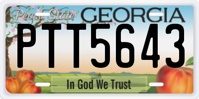 GA license plate PTT5643