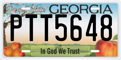 GA license plate PTT5648
