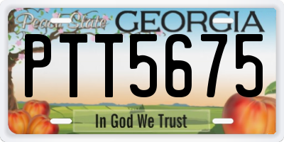 GA license plate PTT5675