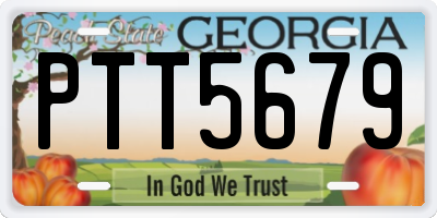 GA license plate PTT5679