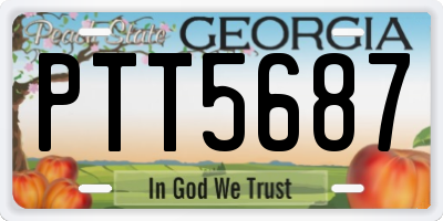 GA license plate PTT5687