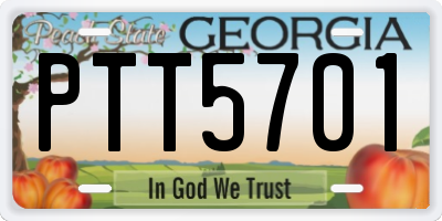 GA license plate PTT5701