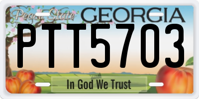 GA license plate PTT5703