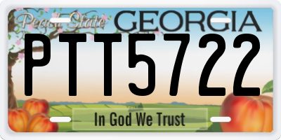 GA license plate PTT5722