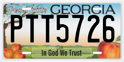 GA license plate PTT5726