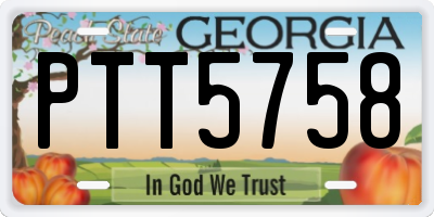 GA license plate PTT5758