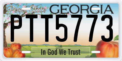 GA license plate PTT5773