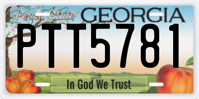 GA license plate PTT5781