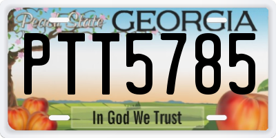 GA license plate PTT5785