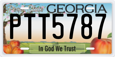 GA license plate PTT5787