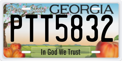 GA license plate PTT5832