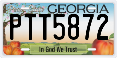 GA license plate PTT5872