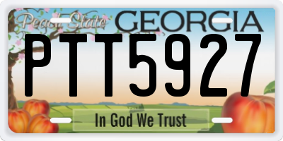 GA license plate PTT5927