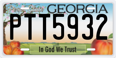 GA license plate PTT5932