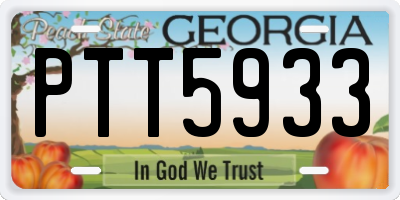 GA license plate PTT5933