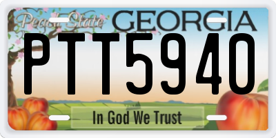 GA license plate PTT5940