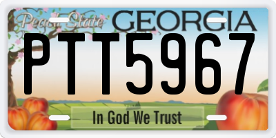 GA license plate PTT5967