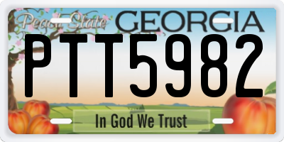 GA license plate PTT5982