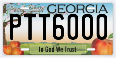 GA license plate PTT6000