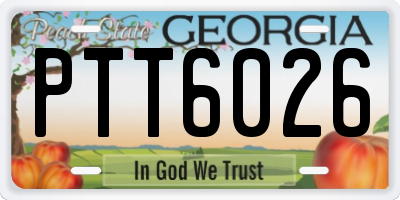 GA license plate PTT6026