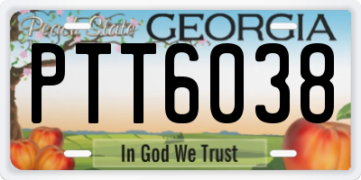 GA license plate PTT6038