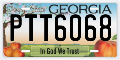 GA license plate PTT6068