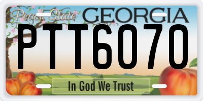 GA license plate PTT6070