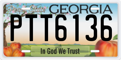 GA license plate PTT6136