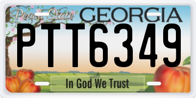 GA license plate PTT6349