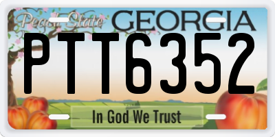 GA license plate PTT6352