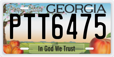 GA license plate PTT6475