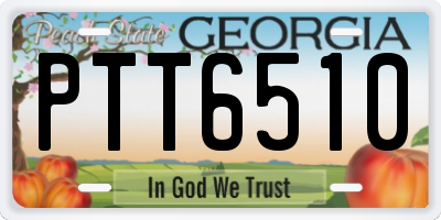 GA license plate PTT6510