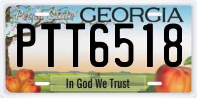 GA license plate PTT6518