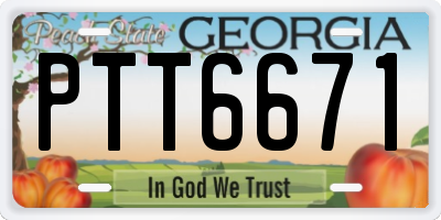GA license plate PTT6671