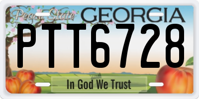 GA license plate PTT6728