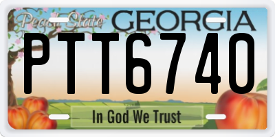 GA license plate PTT6740