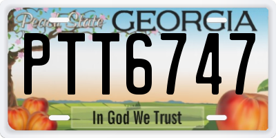 GA license plate PTT6747