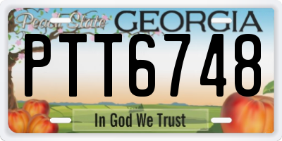 GA license plate PTT6748