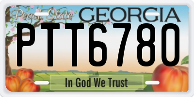 GA license plate PTT6780