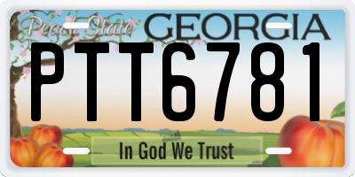 GA license plate PTT6781
