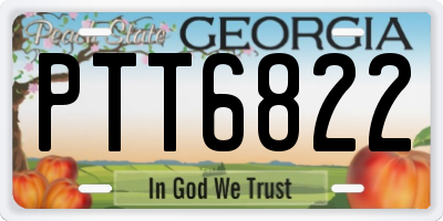 GA license plate PTT6822
