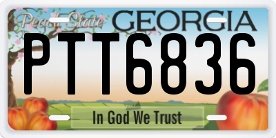 GA license plate PTT6836