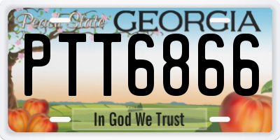 GA license plate PTT6866