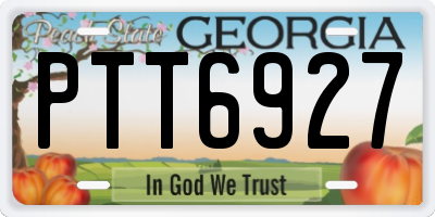 GA license plate PTT6927