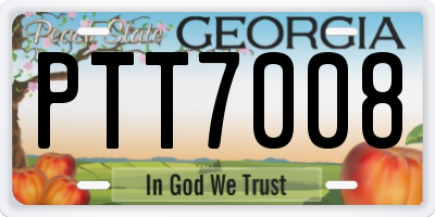 GA license plate PTT7008
