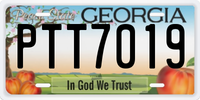 GA license plate PTT7019
